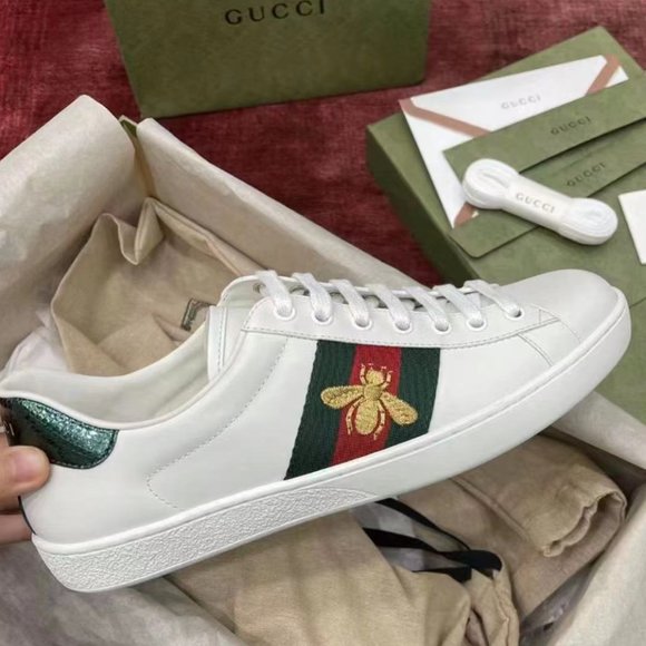 Guccl classic Bee little white shoes
